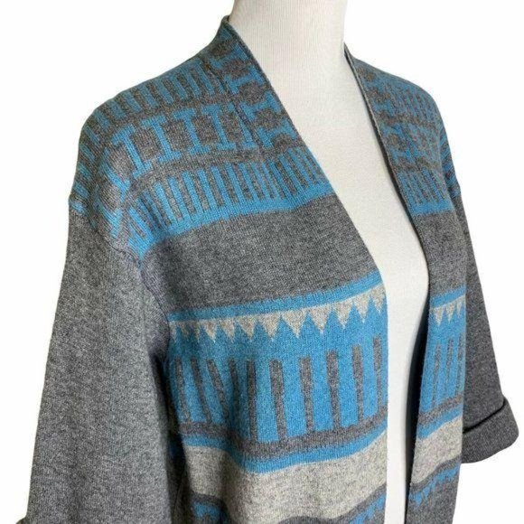 SUNDANCE Lambswool Cashmere Crop Sleeve Cardigan - Picture 4 of 12